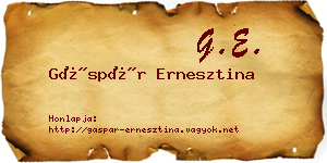 Gáspár Ernesztina névjegykártya